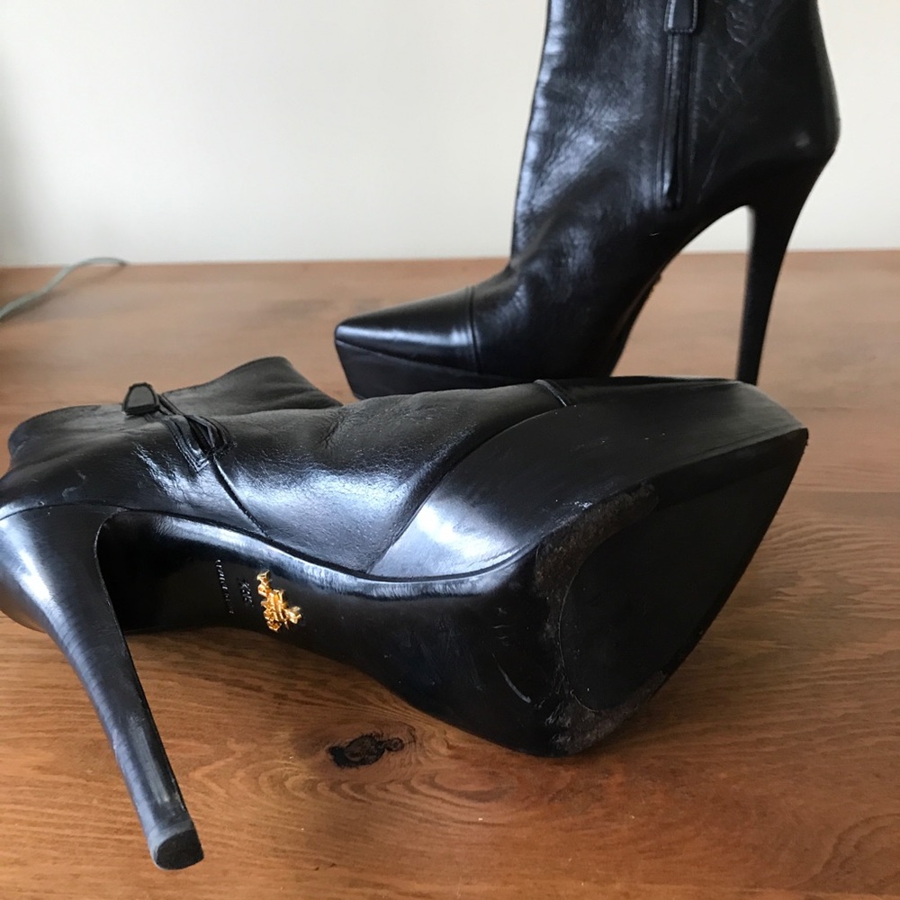 Prada Pointed Toe Platform Ankle Boots - image 5